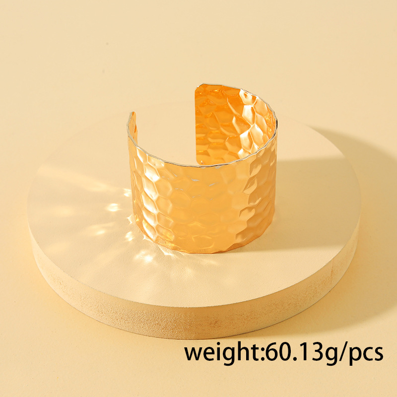 fashion wide-faced geometric solid color open alloy bracelet wholesale