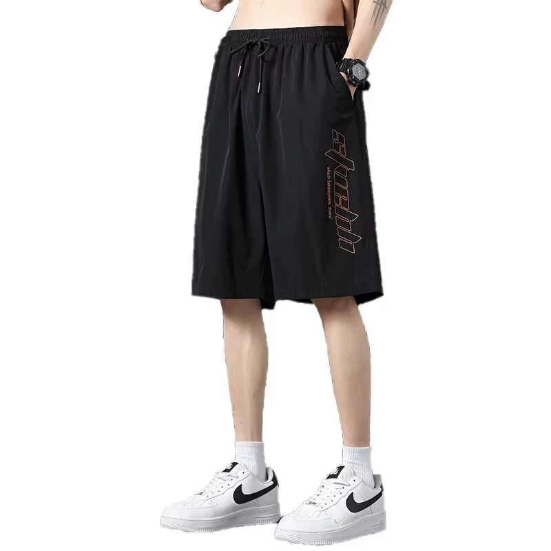 Брюки из ледяного шелка для мужчин Летние тонкие свободные штаны быстровосушенные штаны спортивные штаны Весна и осень повседневные шорты