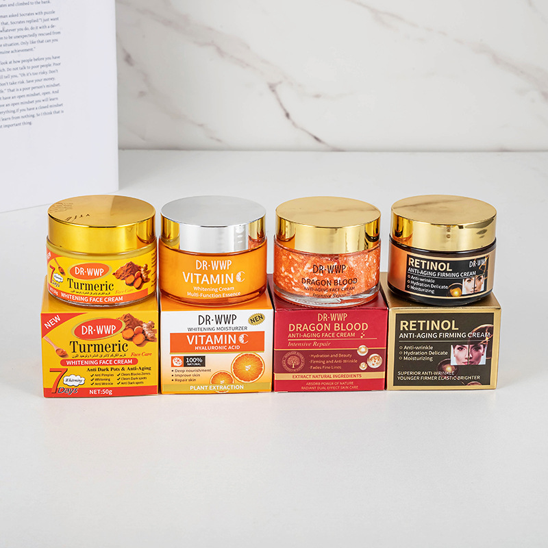 Serie de crema multi-efecto de cúrcuma / ácido cúbico / vitamina C rejuvenecimiento y reparación crema