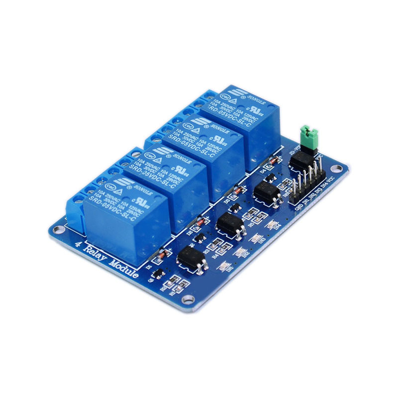 4路继电器模块5V/12V/24V四路光耦隔离支持低电平触发适用arduino