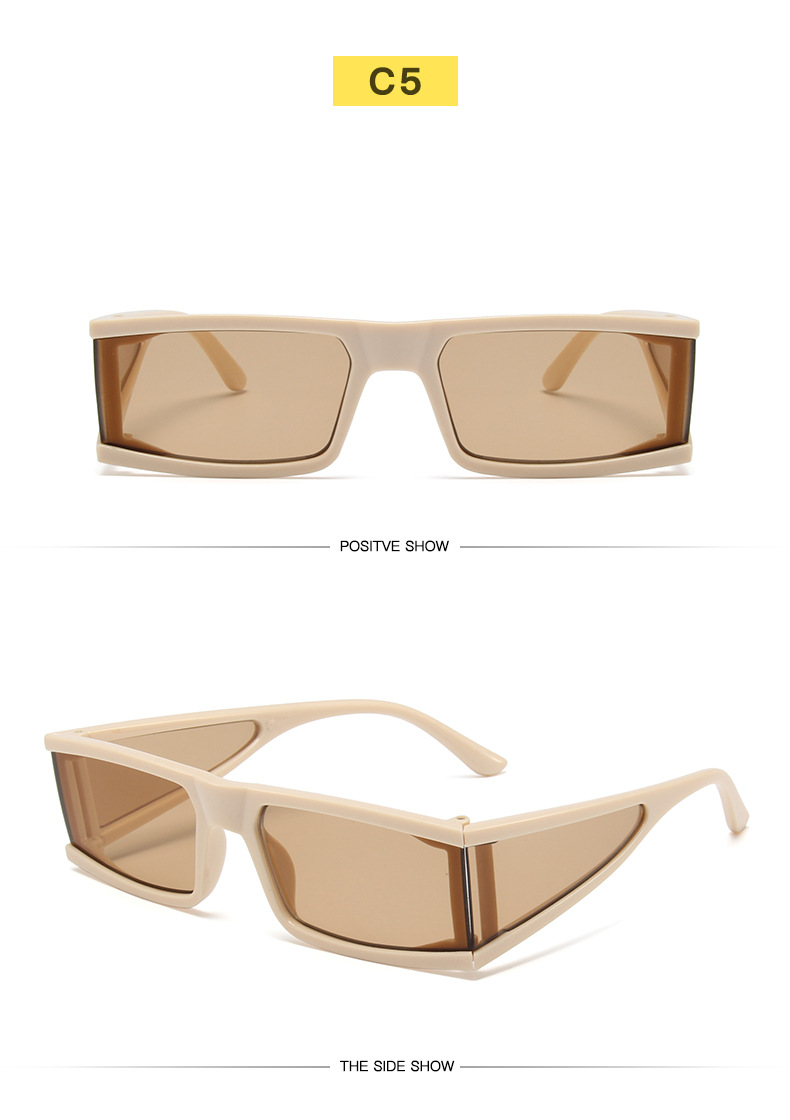 Personalised Small Box Sunglasses Punk Style Mercury Lens_voghion.com