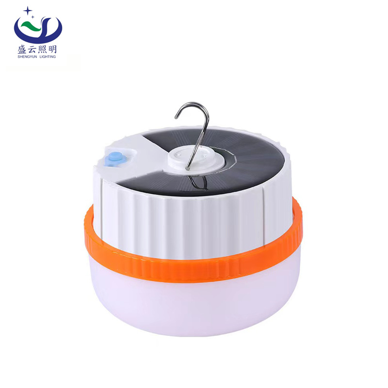 Nuevo producto solar al aire libre lámpara de carga de emergencia mercado nocturno tienda de campaña lámpara de campamento gancho magnético lámpara de campamento telescópica