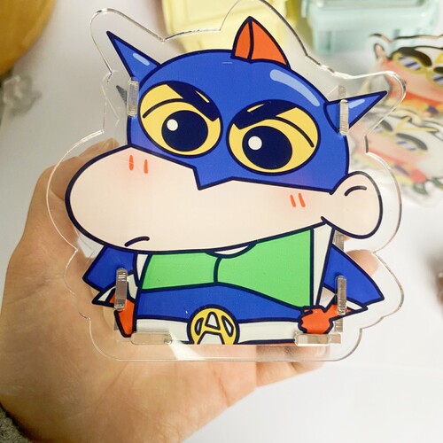 Cartoon Crayon Shin-Chan Pen Holder Acrylic Cute Pen Holder Student Desktop Stationery Storage Box Makeup Brush Storage Bucket