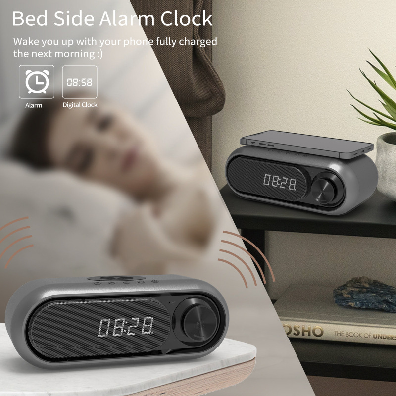 アマゾンの新型ベッドヘッド無線充電器bluetoothスピーカーled時計目覚まし時計音響|undefined