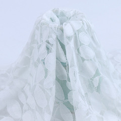 新款 樹葉花型蕾絲面料 鏤空密網錦棉蕾絲婚紗連衣裙面料