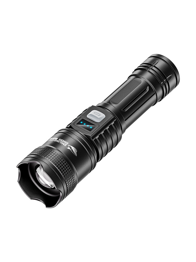 SD-5252K 줌 손전등 [LED 전자 디스플레이 모델 - 검정색, 내장 배터리 400MAH]