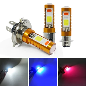 Car LED decoder, three-color COB fog lights, H4 motorcycle lights, H4 H6, dual-claw design, high-brightness modified front headlight bulbs