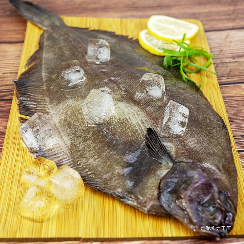 整条大鲽鱼1000g格陵兰比目鱼碟鱼头鲽鱼身深海鱼新鲜冷冻包邮