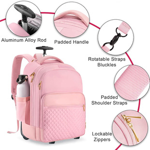 New Custom Trolley School Bag Junior High School Student School Bag High School Backpack Large Capacity Short-Distance Travel School Bag Reduction