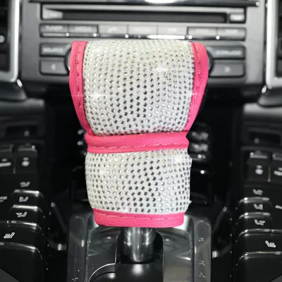 Sürətlər qutusu və əl tormozu başlıqları: Set Car Rhinestone Gear Set - 1-pack-powder-white-diamond