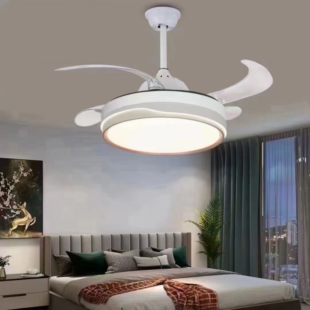 Ventilador de techo ultrafino e invisible, moderno y minimalista, para comedor, dormitorio, sala de estar, silencioso, eléctrico, montado en el techo.
