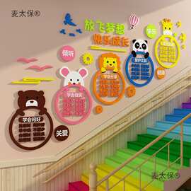 幼儿园楼梯环境创材料文化主题墙面成品班级装饰托管班走廊麦太保