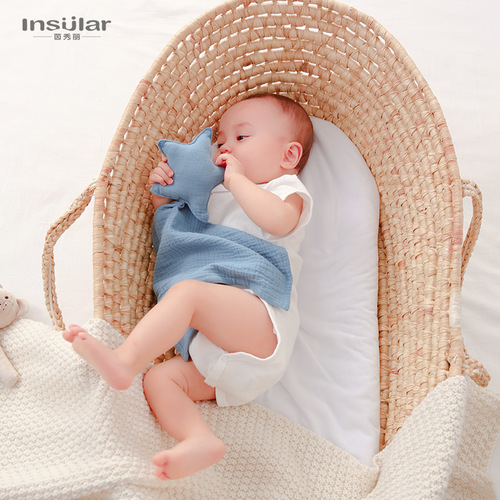 Yinxiuli baby pure cotton gauze comfort napkin baby sleeping star moon doll comfort handkerchief toys cross-border