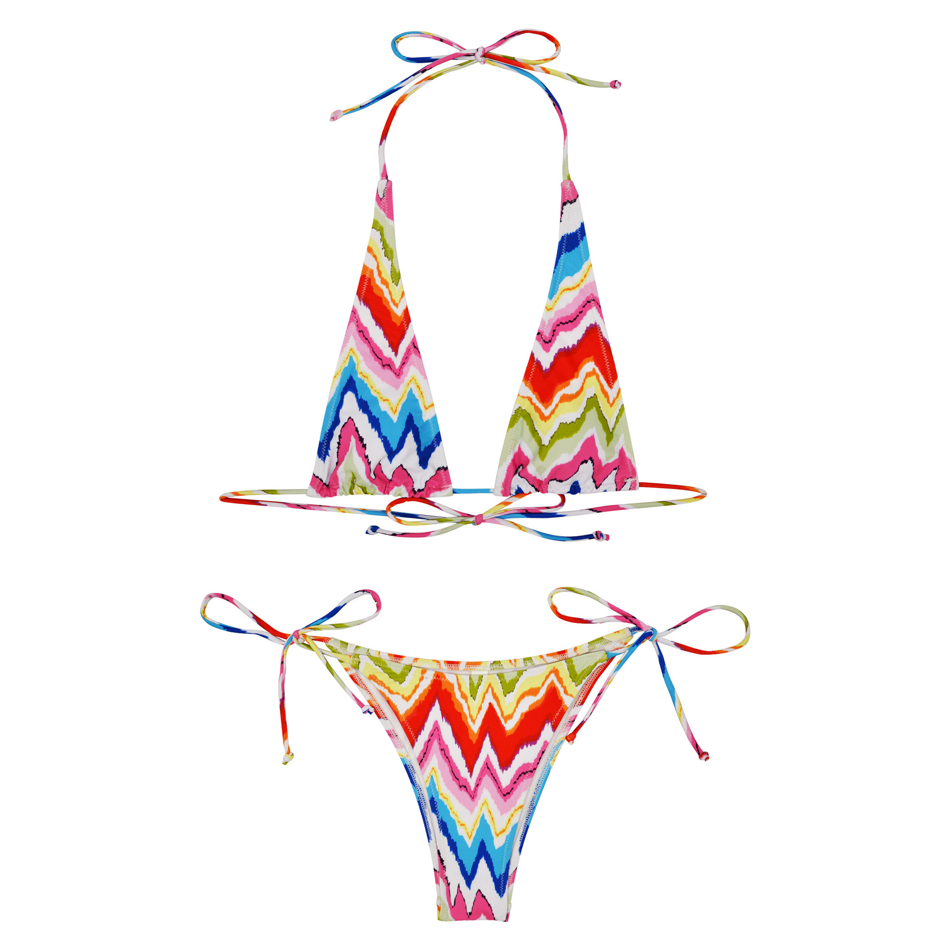 Women's Stripe 2 Pieces Set Bikinis Swimwear display picture 5