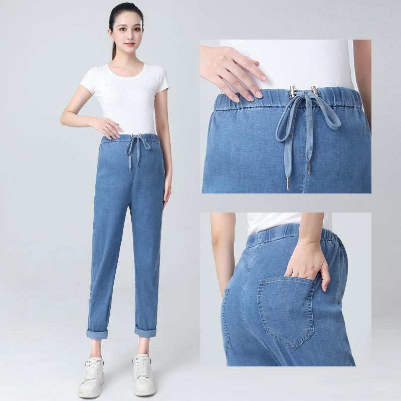 Maternity Jeans Tencel Spring and Summer Drawstring Lyocell Stretch Loose Skinny Summer Plus Size Maternity Pants Maternity Jeans Tencel Spring and Summer Drawstring Lyocell Stretch Loose Skinny Summer Plus Size Maternity Pants