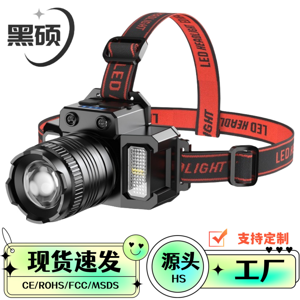 Faro DE LA CÁMARA luz fuerte recargable de largo alcance impermeable hogar Súper brillante montado en la cabeza pesca nocturna lámpara al aire libre lámpara de minero de inducción
