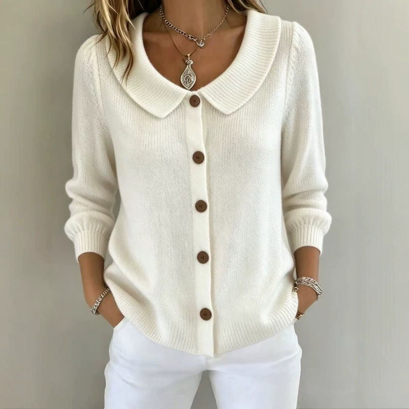 2026 European and American Women's Fashion Autumn and Winter Cross-Border Amazon Independent Site New Solid Color Knitted Button-Down Collar Popular Sweater 2026 European and American Women's Fashion Autumn and Winter Cross-Border Amazon Independent Site New Solid Color Knitted Button-Down Collar Popular Sweater