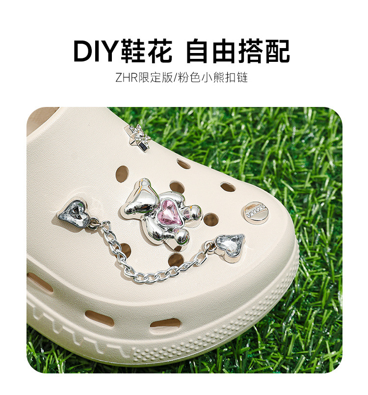 Dép lỗ xỏ ngón nữ đế dày EVA tăng chiều cao 5.5 cm, chống trượt chống mùi, mũi trùm kín — EN30 Xương trắng chi tiết 8