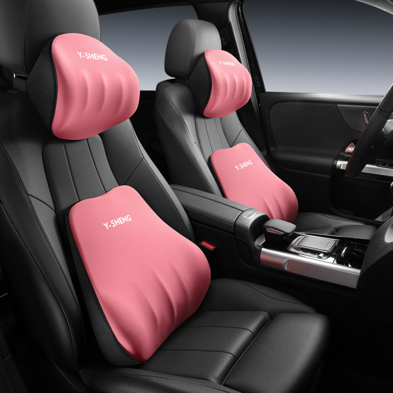 車用腰枕ヘッドレスト、メモリーフォームネックピロー、夏用クッション、車載枕、車用ヘッドレスト、ネックピロー、四季通用腰枕|undefined