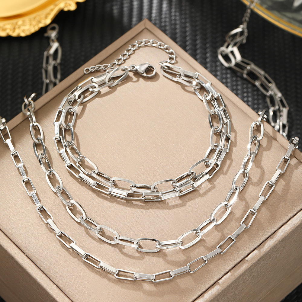 Solid Color Pattern Wholesale Jewelry Casual Simple Style Solid Color 304 Stainless Steel Stainless Steel Jewelry Sets