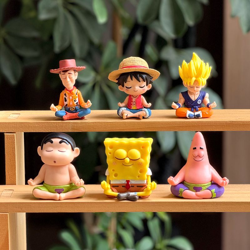 Creative trendy toy star meditating doll Luffy star Sun Wukong…