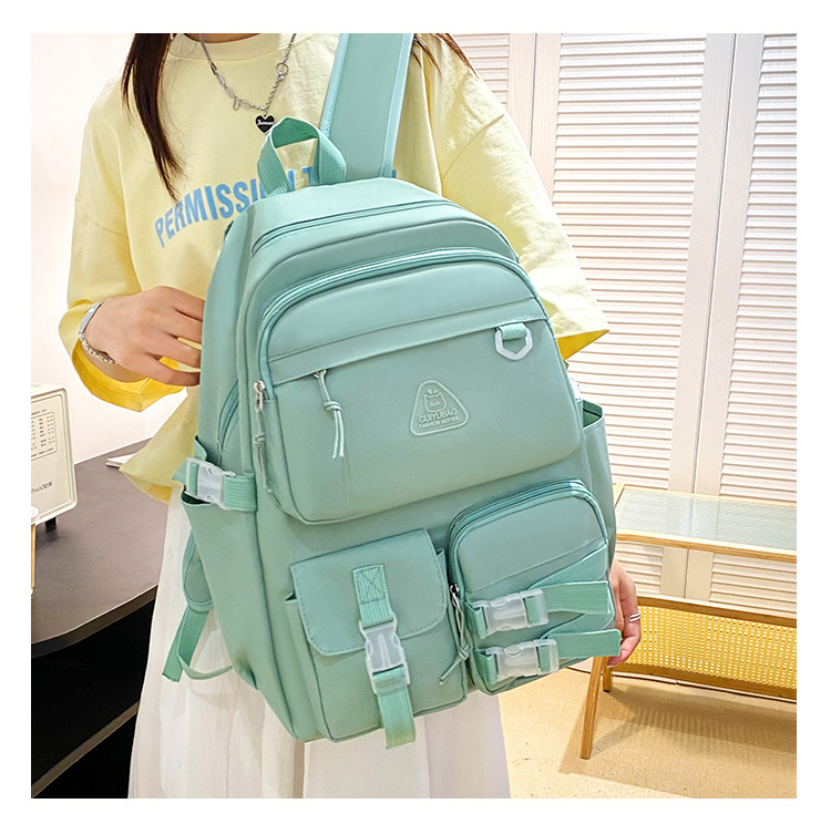 GUIYU Trendy Backpack Set For Middle School - Spacious Canvas Bookbag With Crossbody Strap, Ergonomic Shoulder Support_voghion.com