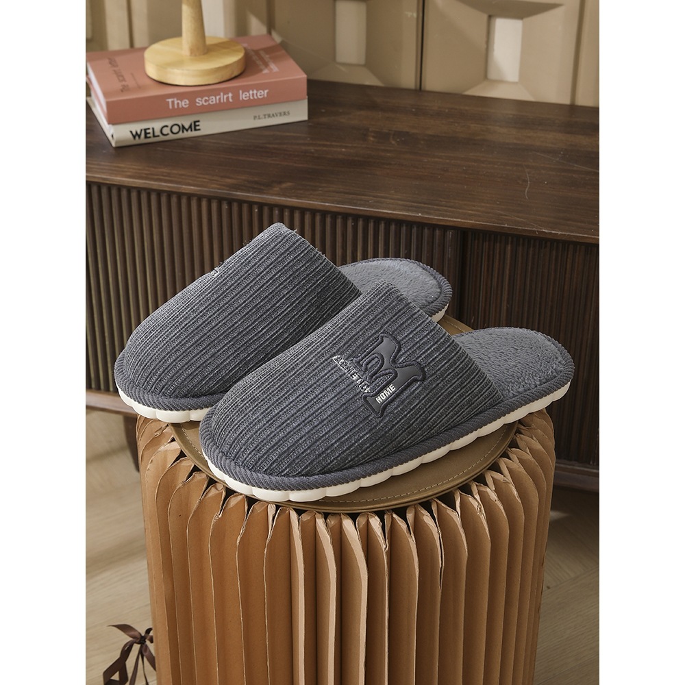 2026 Extra Large Cotton Slippers Men's Winter New 48 Home Thick Sole Anti-Slip Stuffed Warm Home Large Year of the Horse