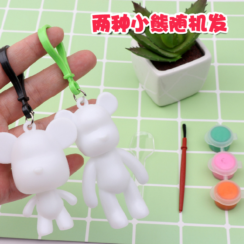 Llavero de Oso Fluido Blanco DIY Infantil de PP para Manualidades Creativas image 3