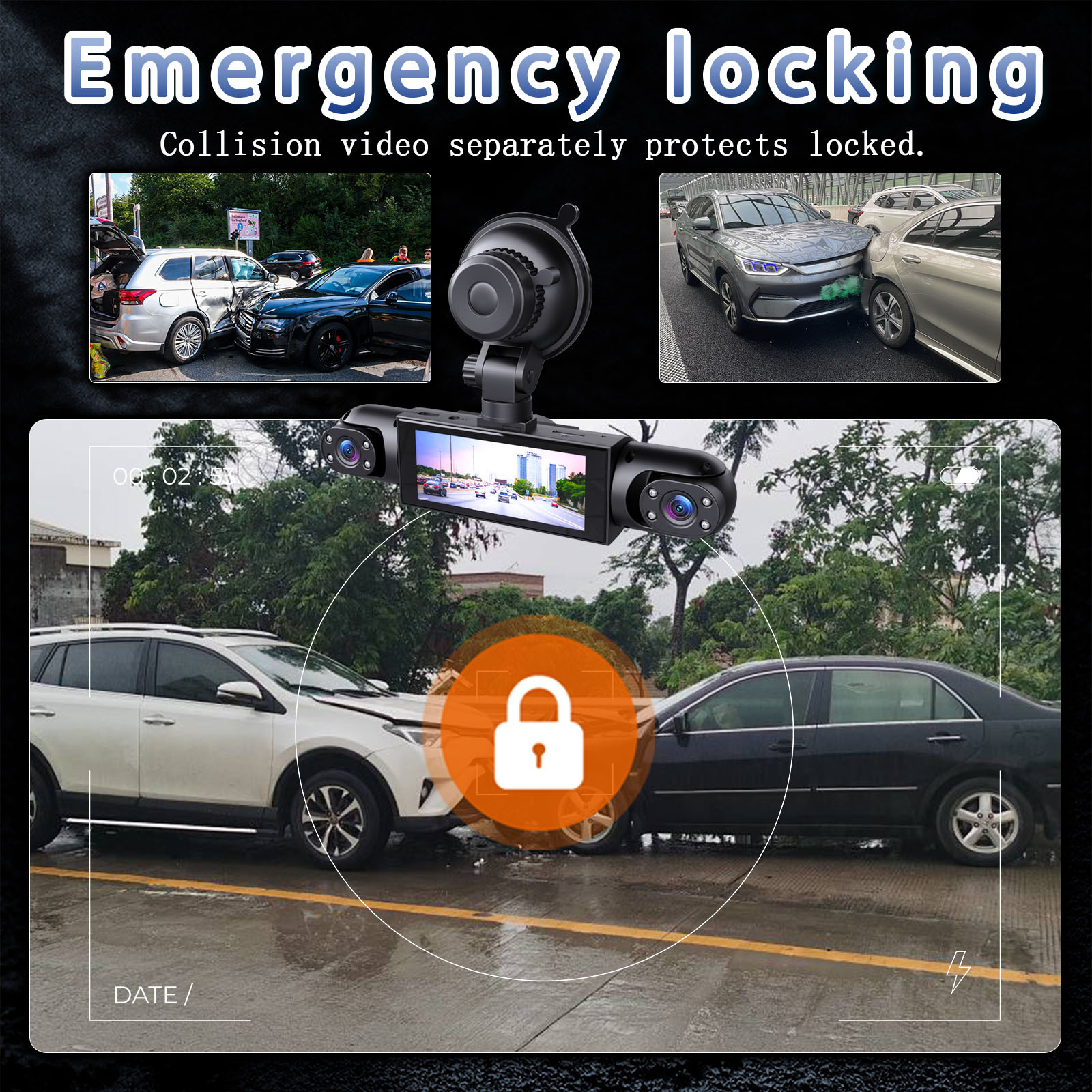 Four-Lens High-Definition Wifi Driving Recorder 360 ° Comprehensive Monitoring with Four Cameras Displaying and Recording Simultaneously 3.16