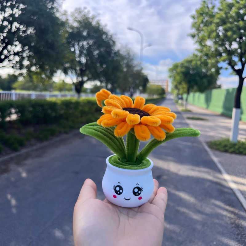 教师节向日葵小盆栽扭扭棒材料包 手工diy团建活动制作儿童幼儿园|undefined