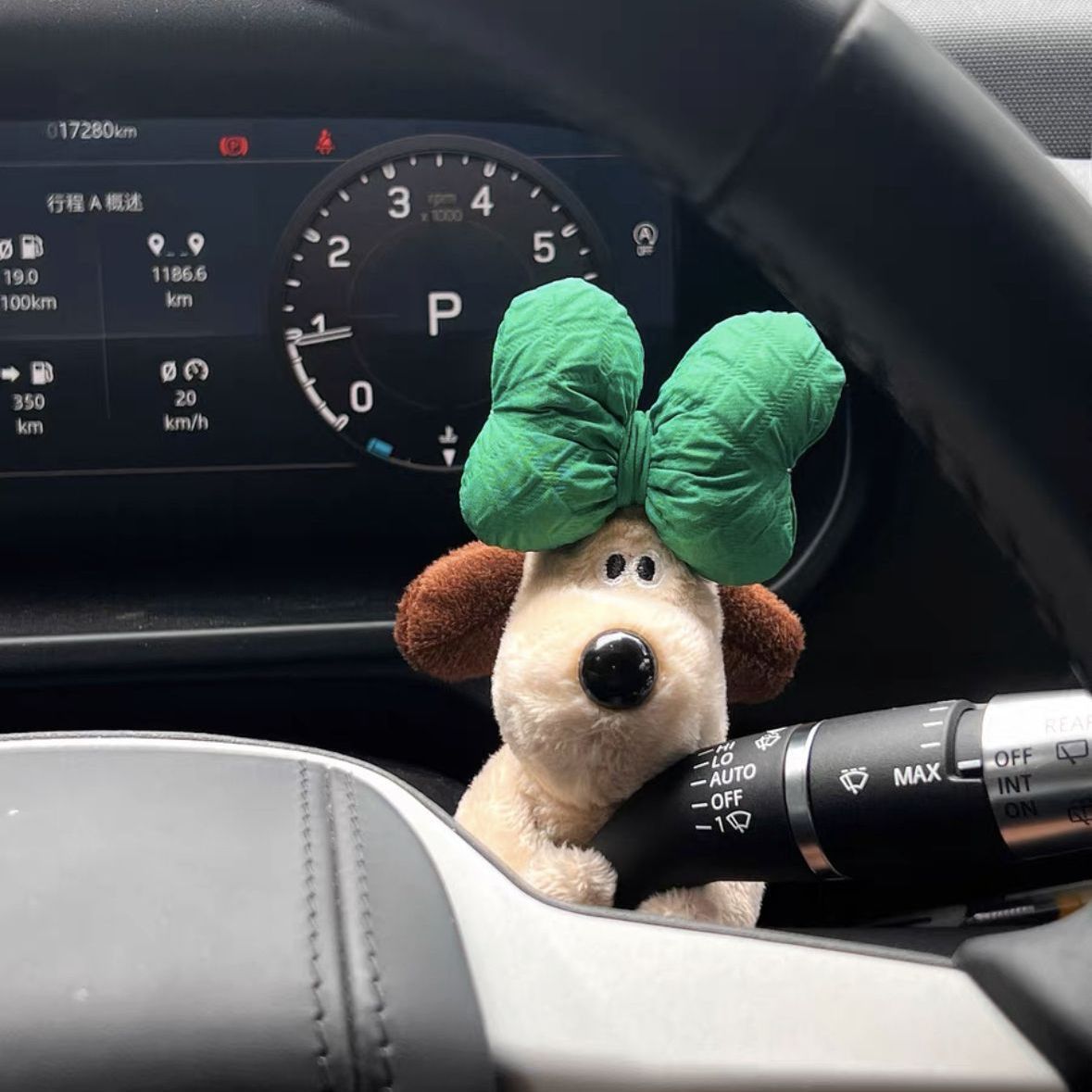 Car Fender Interior Decoration Ornaments Cute Bear Leader Dog Car Fender Wiper Decorative Doll