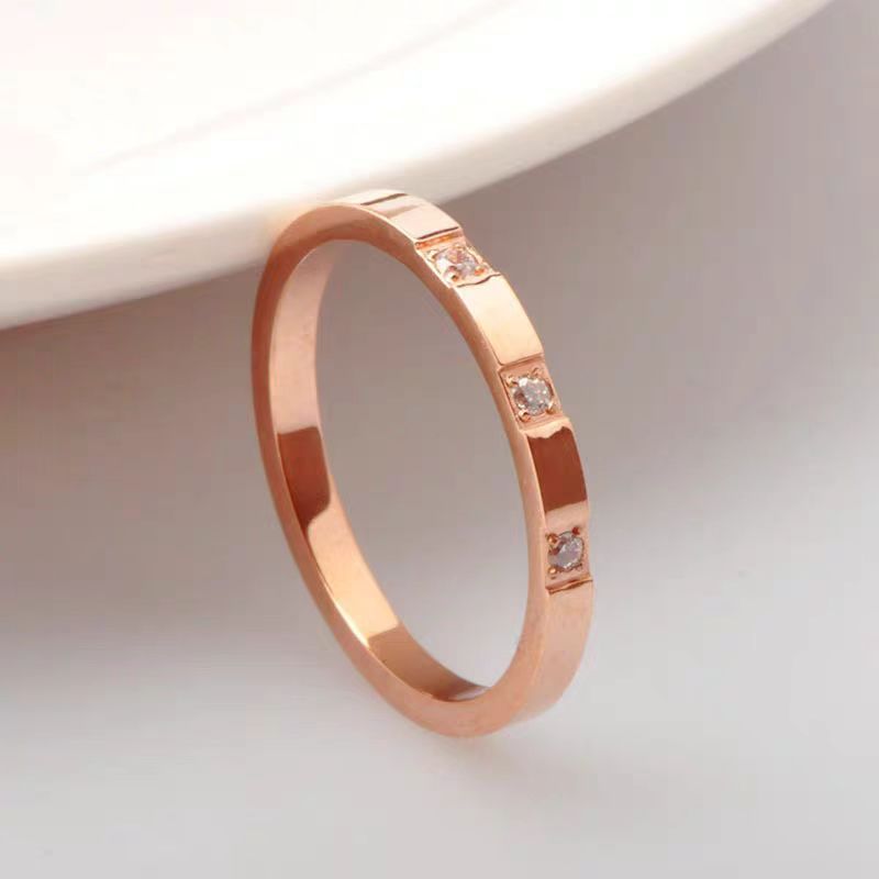 Minimalist Titanium Steel Ring With Diamonds For Women & Couples_voghion.com