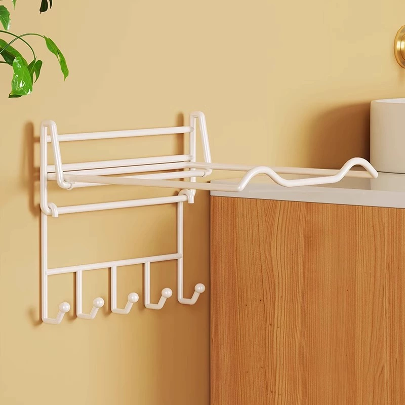 Складная раковина стойка для хранения ванной без перфорации Настенный туалет подставка для ванной комнаты крючок для ванной комнаты