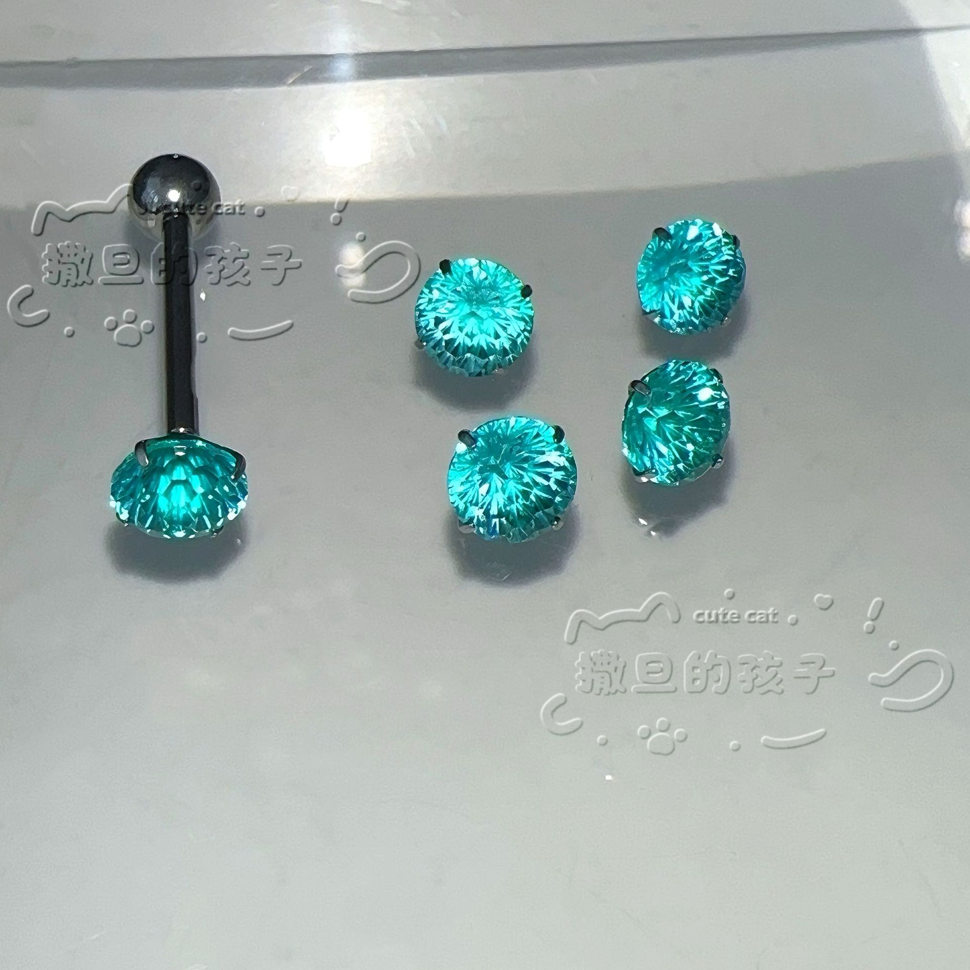 Pointed titanium steel lip stud product view