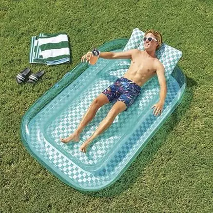 跨境爆品成人浮排游泳圈充气水上漂浮床垫海边戏水冲浪沙滩躺椅浮