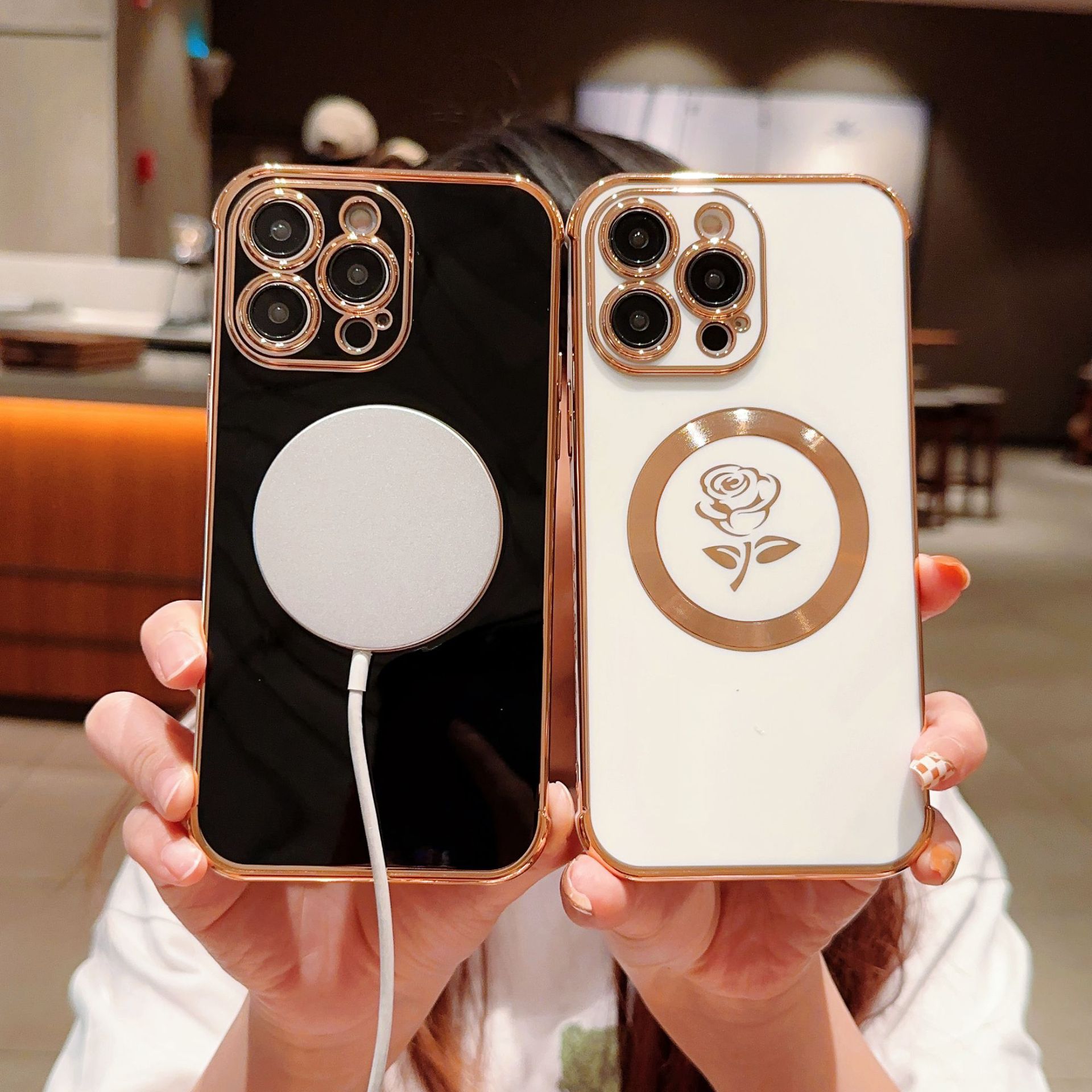 Electroplating Side Rose Mobile Phone Case Image 2