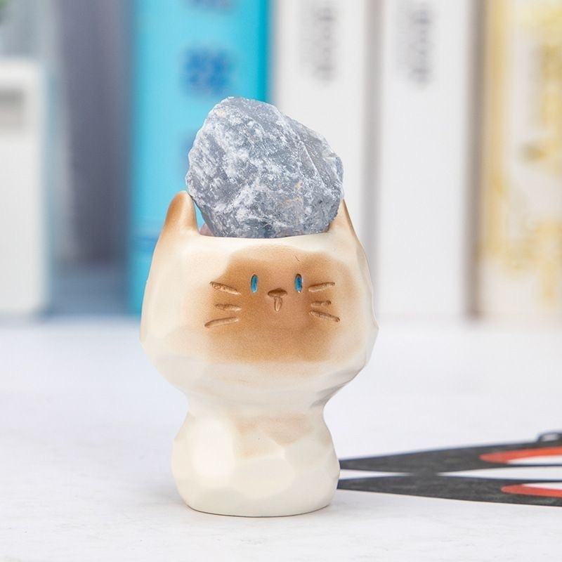 网红同款可猫猫PAI水晶盲盒潮玩树脂工艺品带扩香石寓意摆件直销|undefined