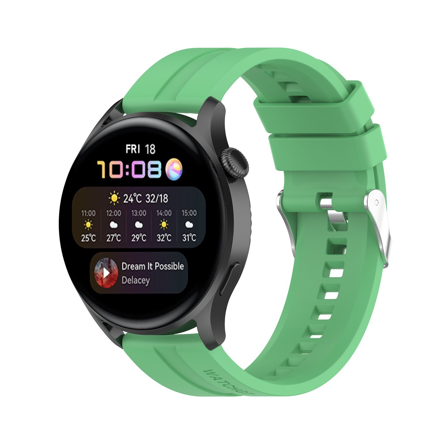 Suitable for Huawei Watch gt2 silicone strap, sporty couple style flat-head strap, universal gt3 watch strap undefined