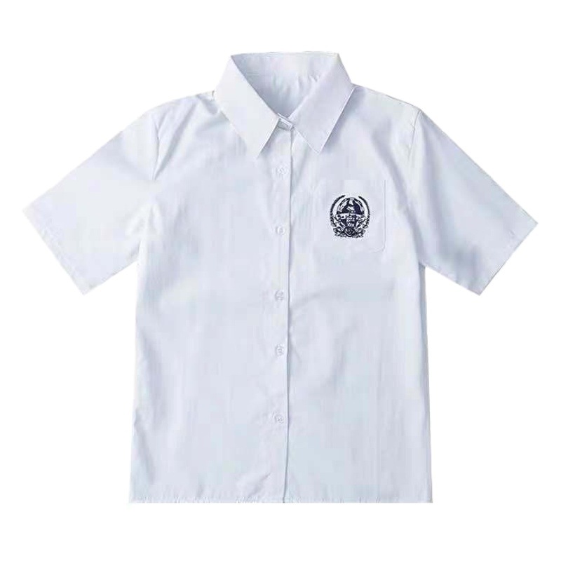 Japanese Style Jk Uniform Jk Shirt Women's Short-Sleeved Student Suit Haohai Zero Moon Xia Crane Embroider Dk Class Uniform Preppy Style
