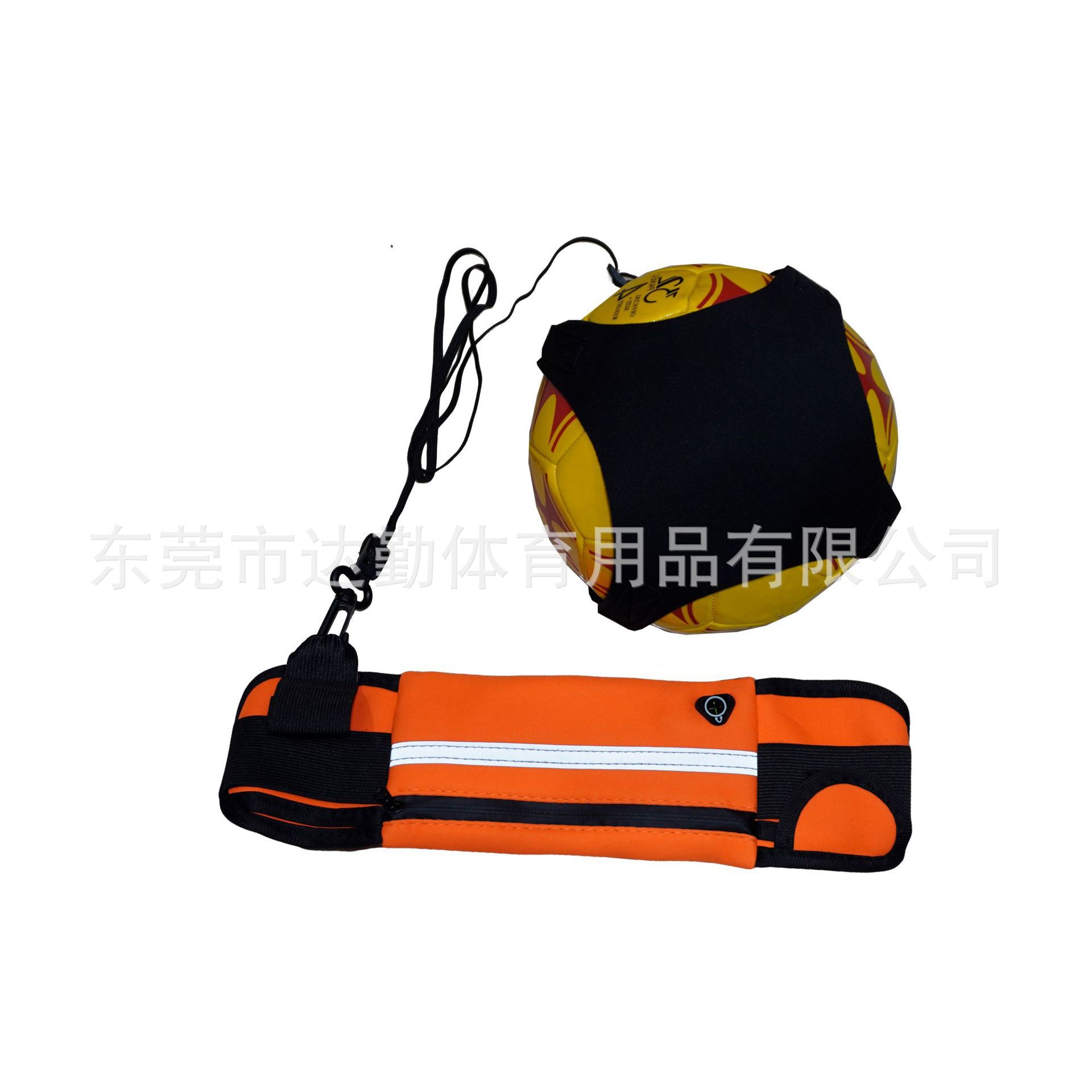 Cinturón de entrenamiento de fútbol tipo bolsa multifuncional entrenador de fútbol infantil controlador de voleibol elástico giratorio bolsa de bola