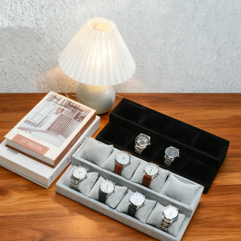 Ice Fleece Watch Display Plate Bracelet Bracelet Storage Box Jewelry Trapezoidal Multi-Layer Pillow Plate Props