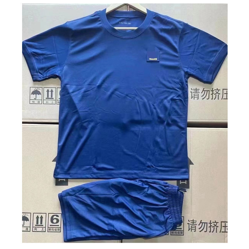消防体能训练服男夏季火蓝色体能服裤子体能裤上衣半袖短袖员短裤