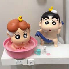洗澡蜡笔小新手办洗澡搭子小新可爱周边公仔卡通玩偶桌面摆件礼物