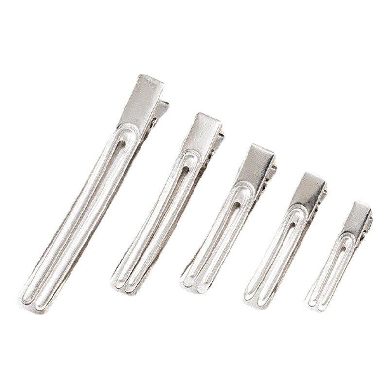 Korean version of Metal padded duck bill clip flat double fork clip DIY bow bottom clip handmade jewelry hair clip wholesale