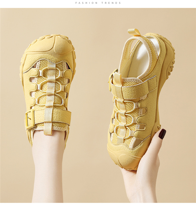 Dép sandal nữ đế dày quai dệt kiểu La Mã, gót thấp 2-5 cm — JST 7173 gót lạc đà cao 2, JST 1988 gót đen cao 3.5, JST 1988 trà sữa gót cao 3.5, JST 7189 gót vàng cao 3 chi tiết 9