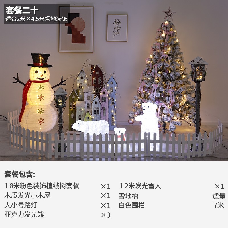 Navidad hotel centro comercial bar gran escena decoración Meichen luminoso Castillo Casa decoraciones de vacaciones