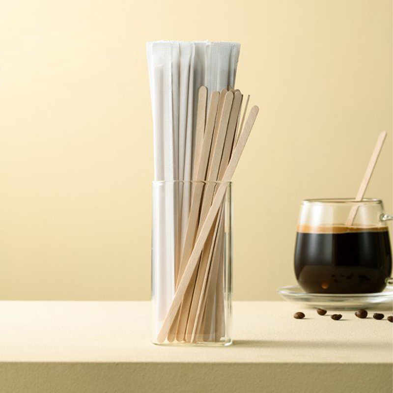 Aishan La independent bamboo coffee stir stick hot drink disposable stir stick milk powder honey stir stick wholesale