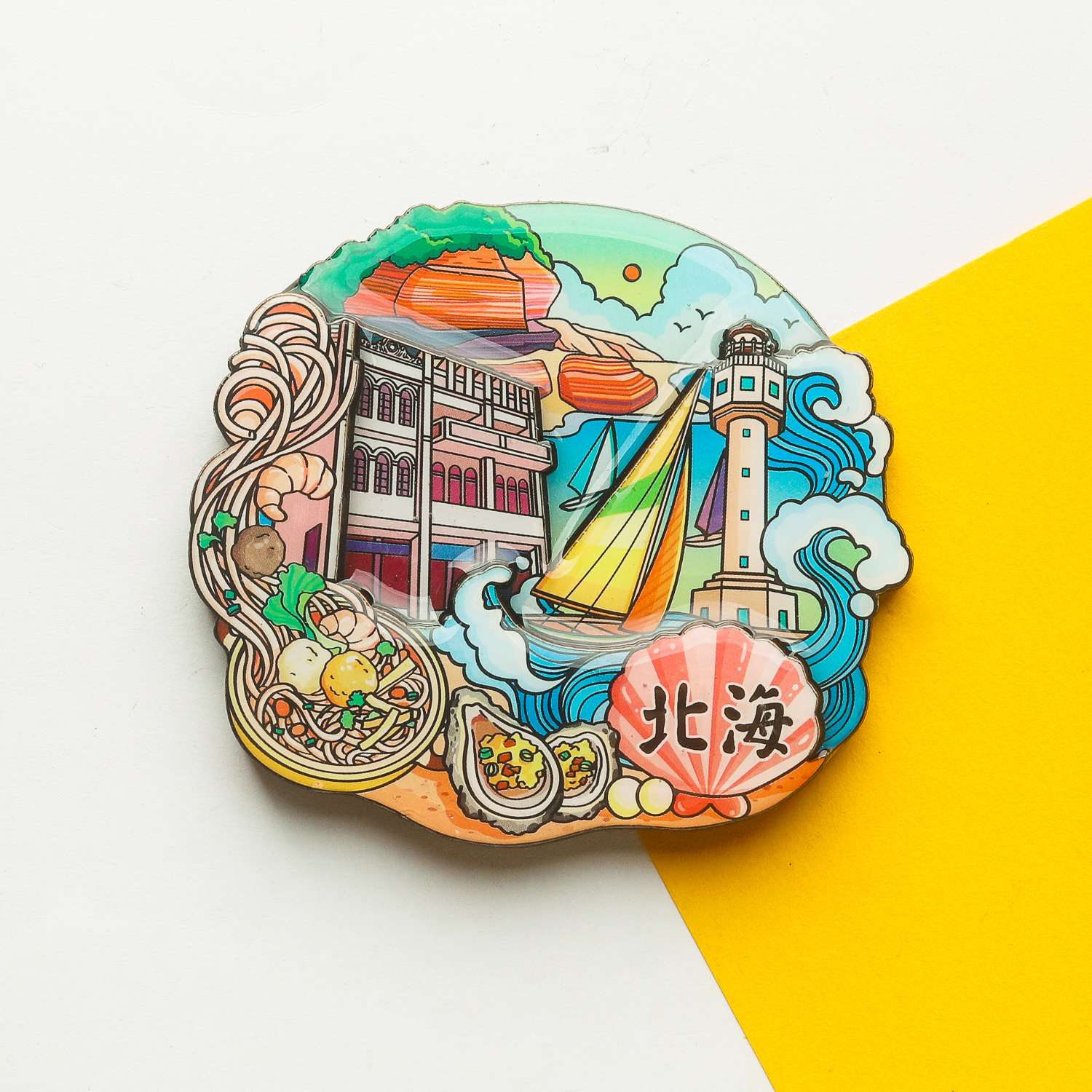 베이징 냉장고 스티커 중국 도시 관광 명소 창조적 인 특징 기념품 선물 공예 장식