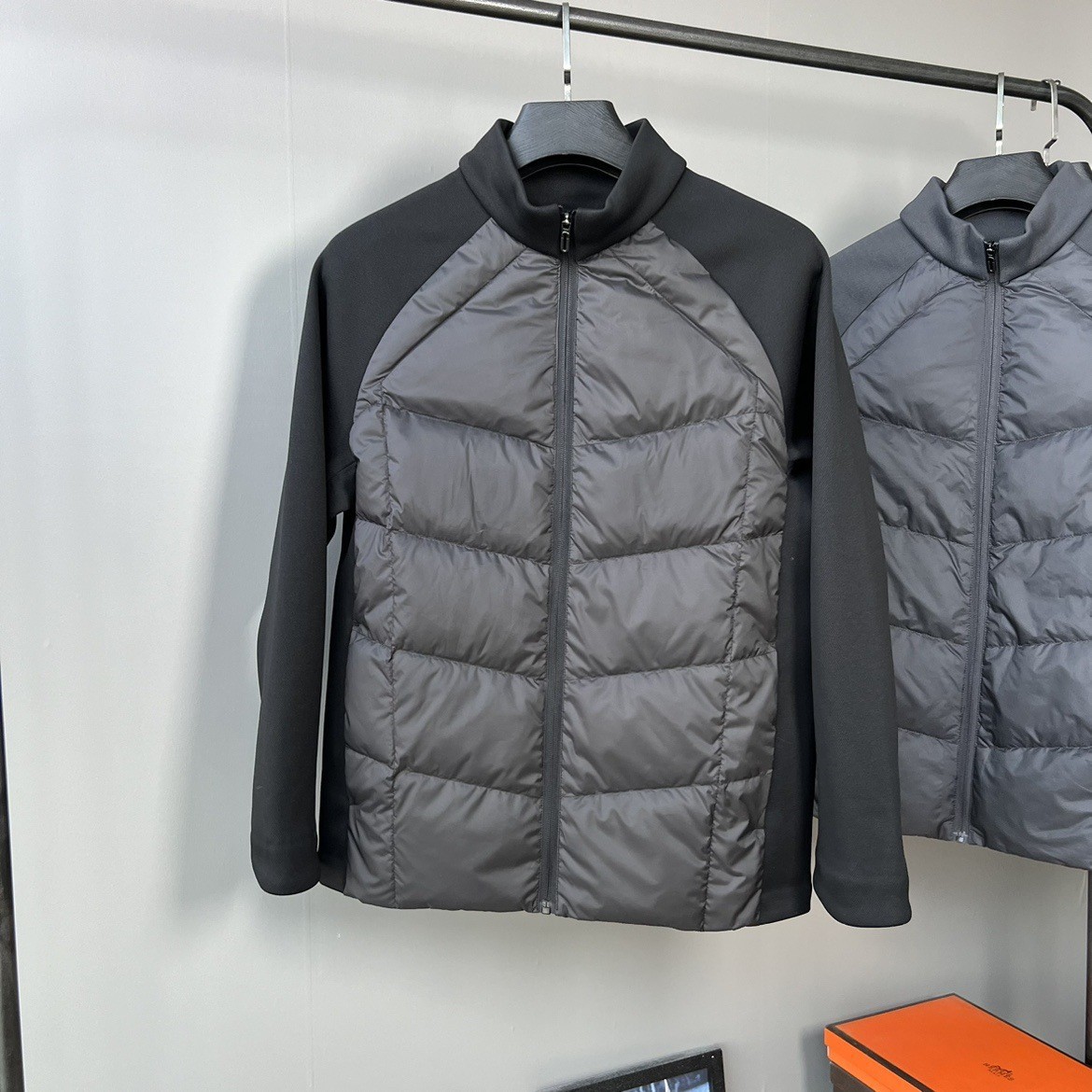 Di+90 White Duck DuPont Water-Resistant Fabric Men's Down Jacket Stand Collar Knitted Sports Outdoor Winter Coat_voghion.com