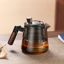 泡茶壶茶水分离器手工吹制家居待客泡茶高硼硅玻璃茶壶侧功夫茶具